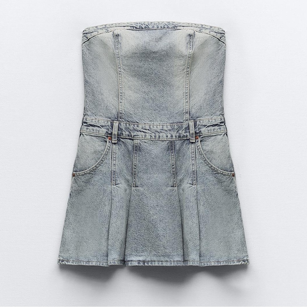 Zara strapless Denim dress